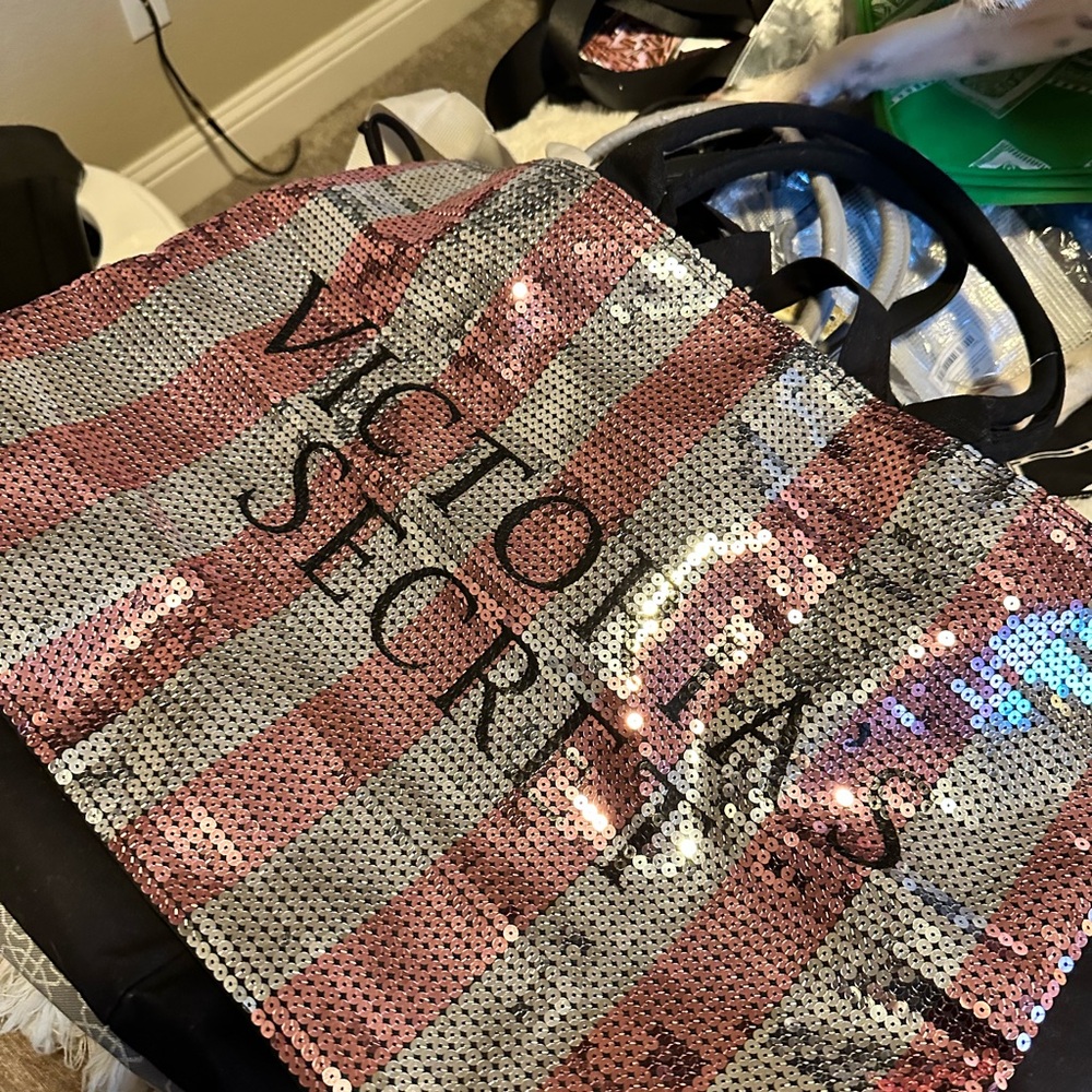 Victoria's Secret Glamorous Pink and Silver Tote